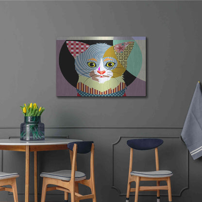Luxe Metal Art 'Spectrum Cat' by Lanre Adefioyue, Metal Wall Art,36x24