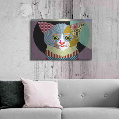 Luxe Metal Art 'Spectrum Cat' by Lanre Adefioyue, Metal Wall Art,36x24