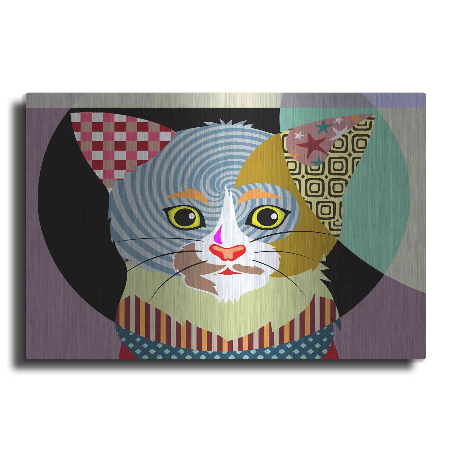 Luxe Metal Art 'Spectrum Cat' by Lanre Adefioyue, Metal Wall Art