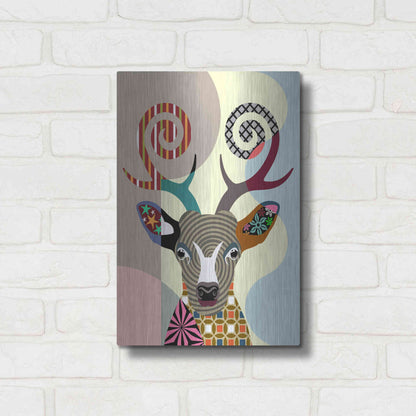 Luxe Metal Art 'Spectrum Deer' by Lanre Adefioyue, Metal Wall Art,12x16
