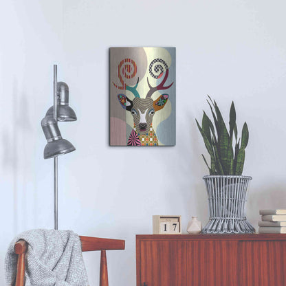 Luxe Metal Art 'Spectrum Deer' by Lanre Adefioyue, Metal Wall Art,16x24
