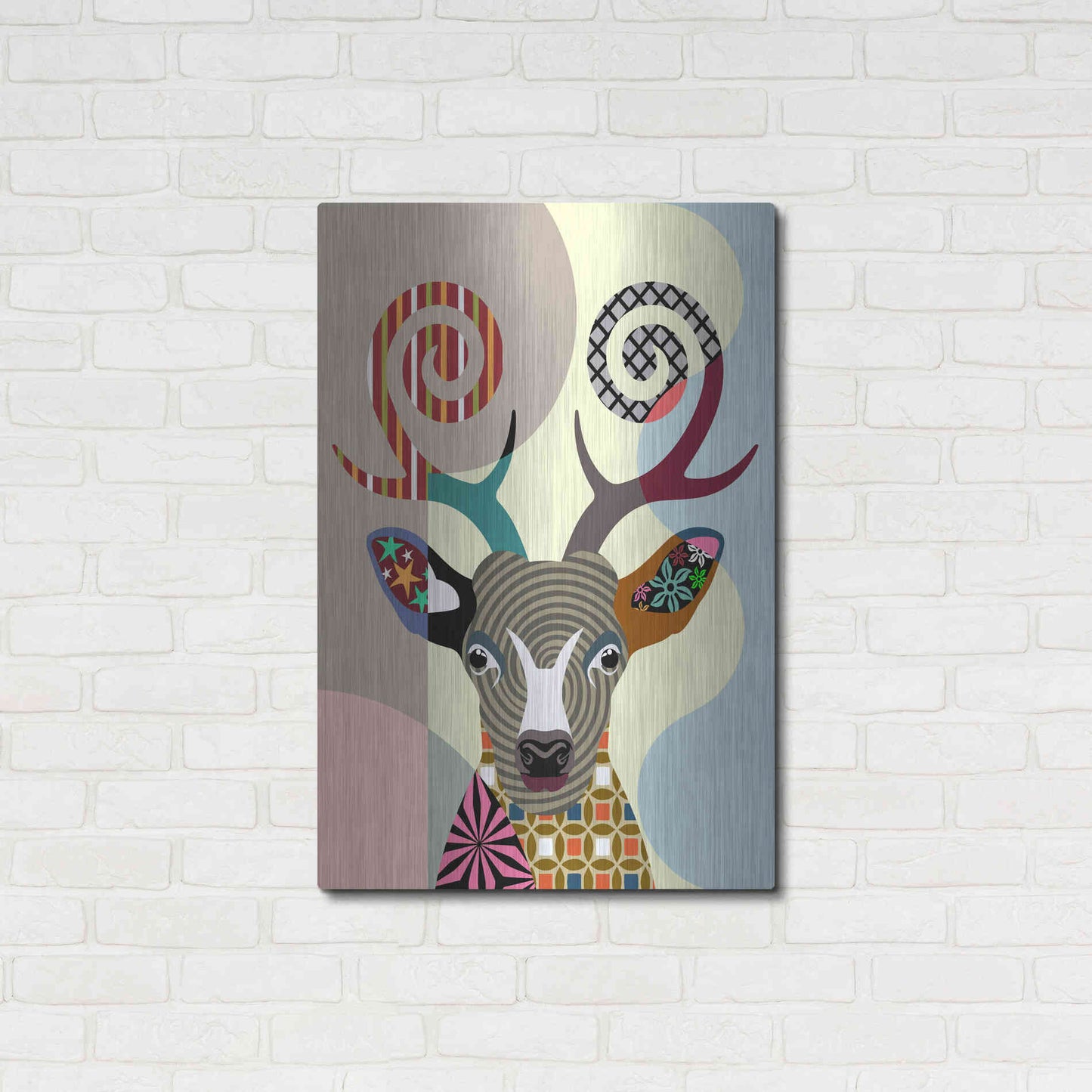 Luxe Metal Art 'Spectrum Deer' by Lanre Adefioyue, Metal Wall Art,24x36