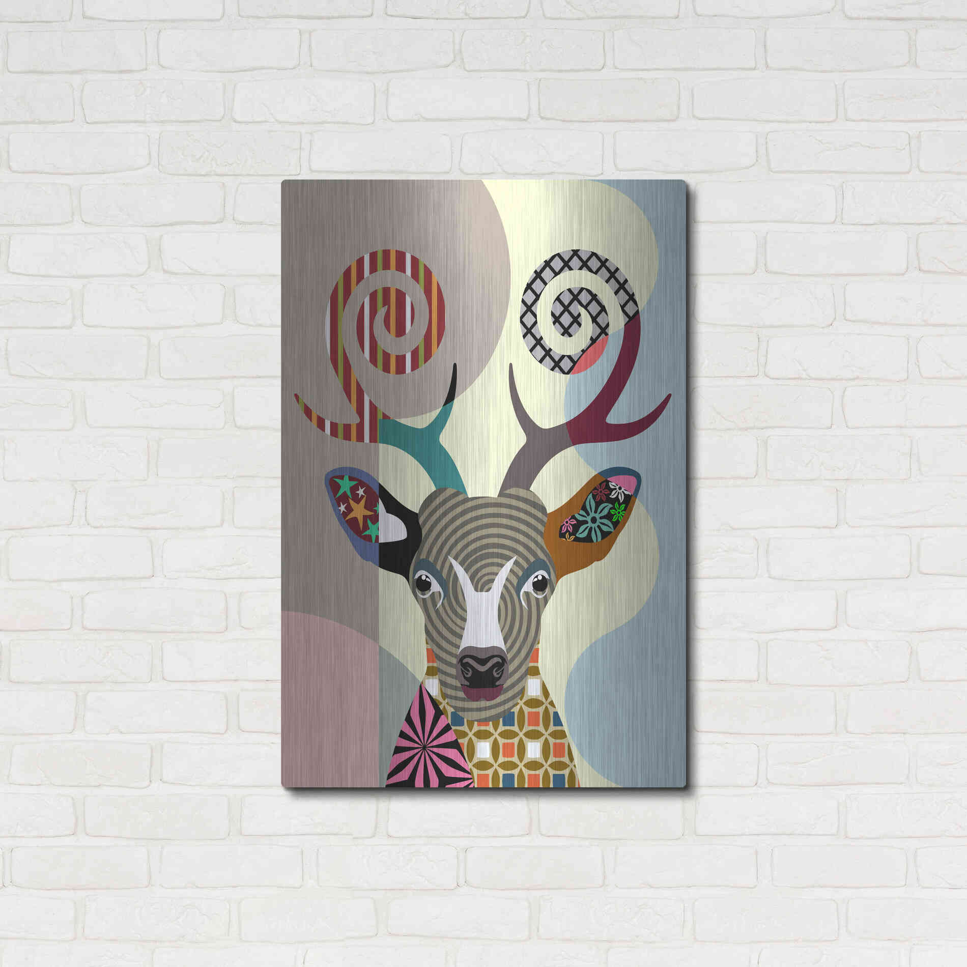 Luxe Metal Art 'Spectrum Deer' by Lanre Adefioyue, Metal Wall Art,24x36
