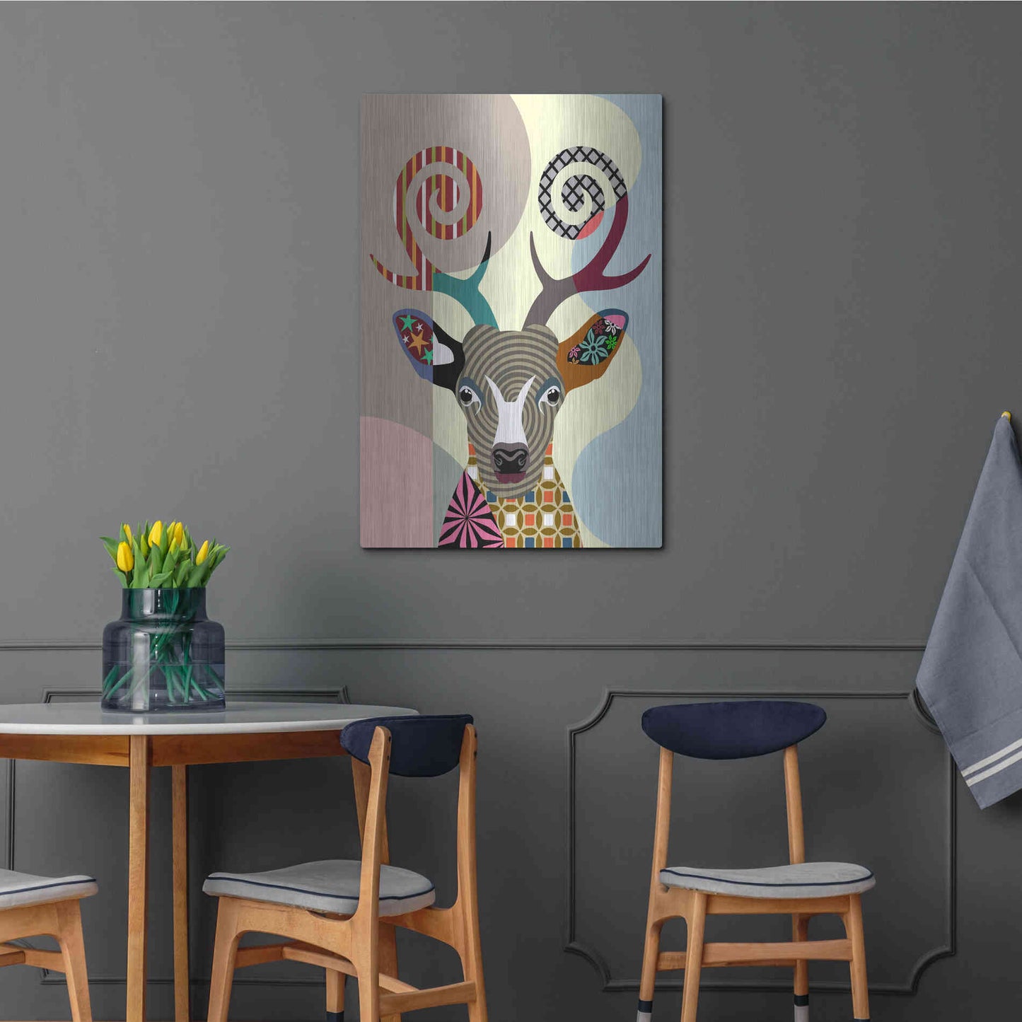 Luxe Metal Art 'Spectrum Deer' by Lanre Adefioyue, Metal Wall Art,24x36