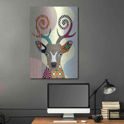 Luxe Metal Art 'Spectrum Deer' by Lanre Adefioyue, Metal Wall Art,24x36