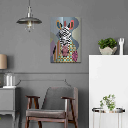 Luxe Metal Art 'Spectrum Zebra' by Lanre Adefioyue, Metal Wall Art,16x24