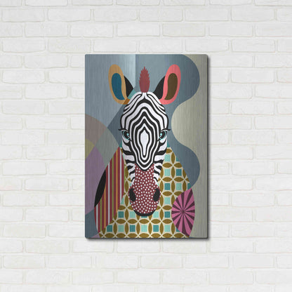 Luxe Metal Art 'Spectrum Zebra' by Lanre Adefioyue, Metal Wall Art,24x36