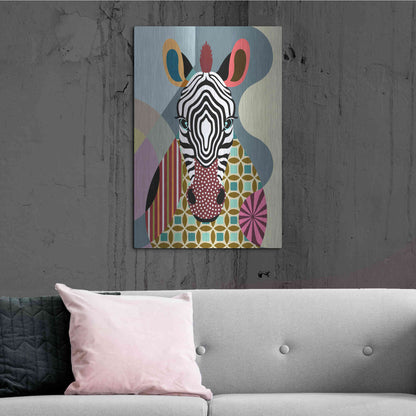 Luxe Metal Art 'Spectrum Zebra' by Lanre Adefioyue, Metal Wall Art,24x36