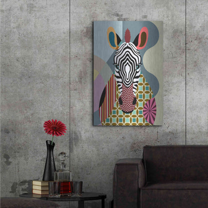 Luxe Metal Art 'Spectrum Zebra' by Lanre Adefioyue, Metal Wall Art,24x36