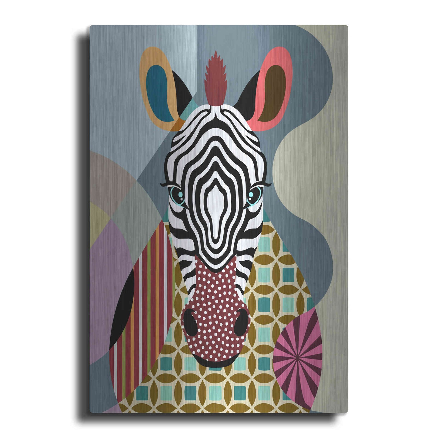 Luxe Metal Art 'Spectrum Zebra' by Lanre Adefioyue, Metal Wall Art