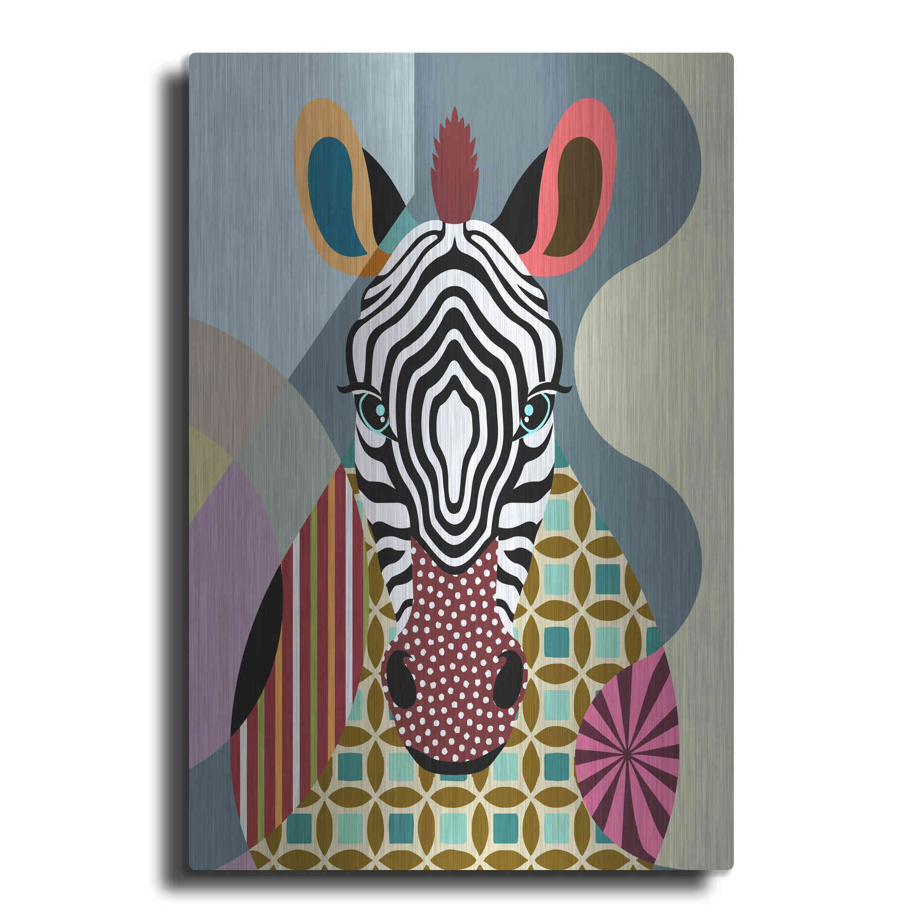 Luxe Metal Art 'Spectrum Zebra' by Lanre Adefioyue, Metal Wall Art
