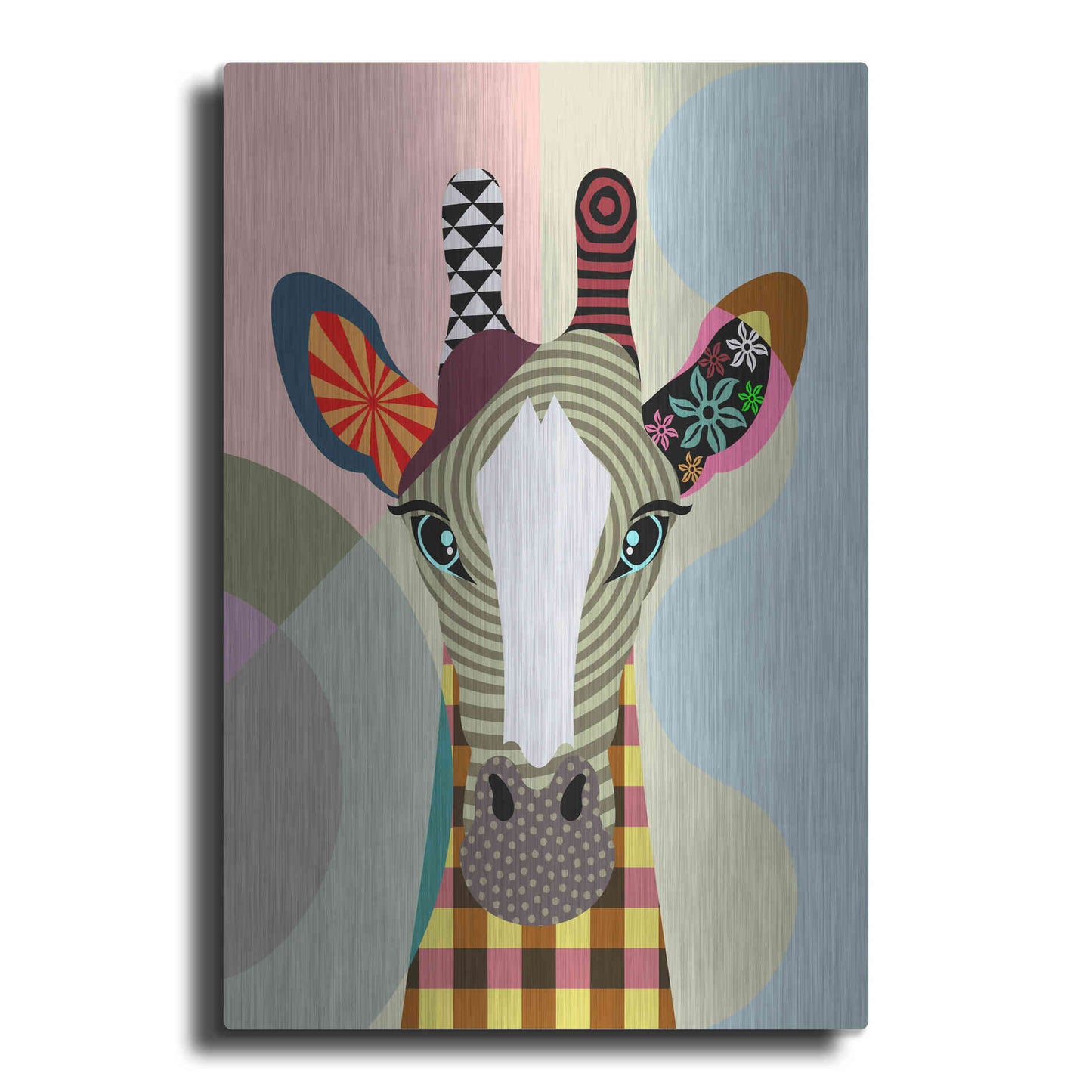 Luxe Metal Art 'Stand Tall Giraffe' by Lanre Adefioyue, Metal Wall Art