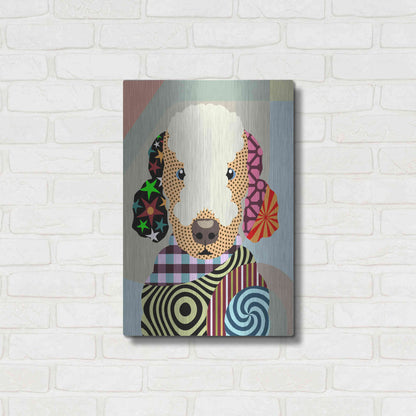 Luxe Metal Art 'Bedlington Terrier' by Lanre Adefioyue, Metal Wall Art,16x24