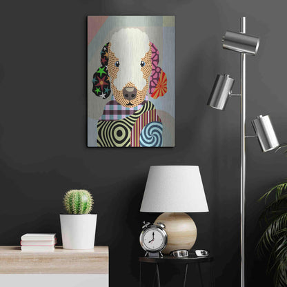 Luxe Metal Art 'Bedlington Terrier' by Lanre Adefioyue, Metal Wall Art,16x24