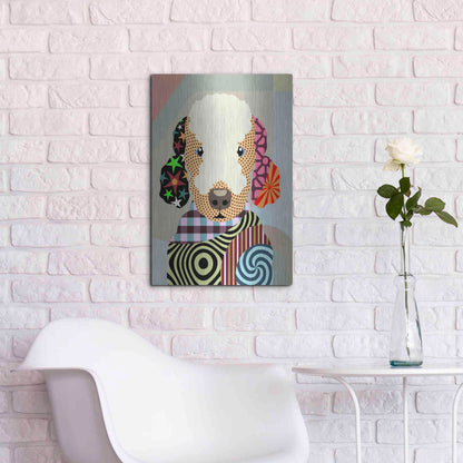 Luxe Metal Art 'Bedlington Terrier' by Lanre Adefioyue, Metal Wall Art,16x24