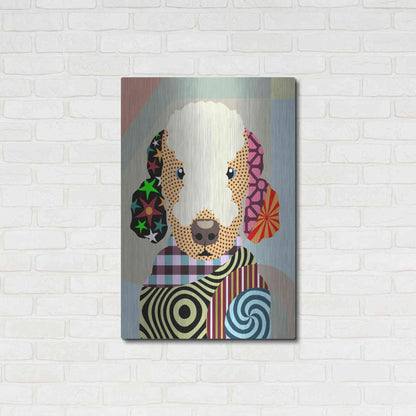 Luxe Metal Art 'Bedlington Terrier' by Lanre Adefioyue, Metal Wall Art,24x36