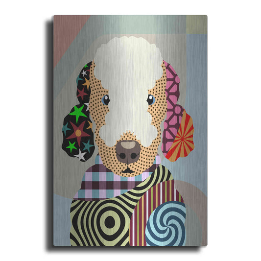 Luxe Metal Art 'Bedlington Terrier' by Lanre Adefioyue, Metal Wall Art