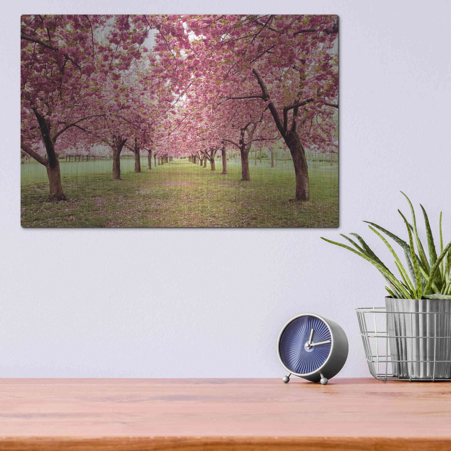 Luxe Metal Art 'Hall of Cherries' by Katherine Gendreau, Metal Wall Art,16x12