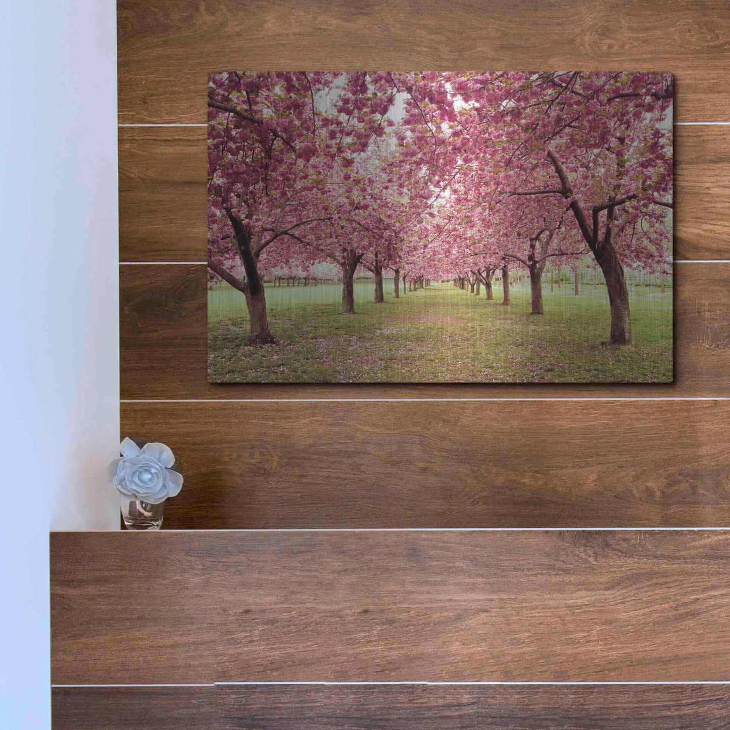 Luxe Metal Art 'Hall of Cherries' by Katherine Gendreau, Metal Wall Art,16x12