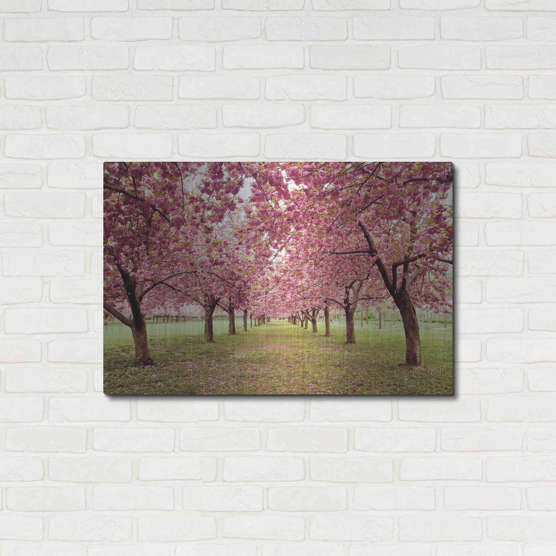 Luxe Metal Art 'Hall of Cherries' by Katherine Gendreau, Metal Wall Art,36x24