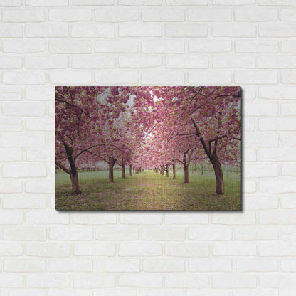 Luxe Metal Art 'Hall of Cherries' by Katherine Gendreau, Metal Wall Art,36x24