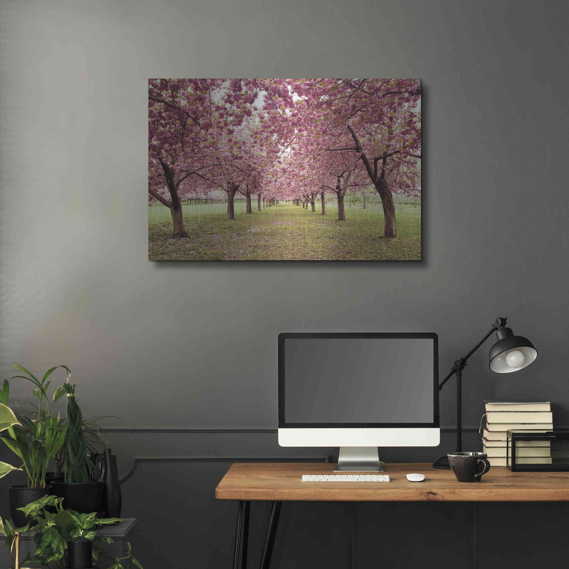 Luxe Metal Art 'Hall of Cherries' by Katherine Gendreau, Metal Wall Art,36x24