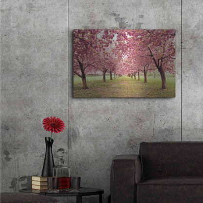 Luxe Metal Art 'Hall of Cherries' by Katherine Gendreau, Metal Wall Art,36x24