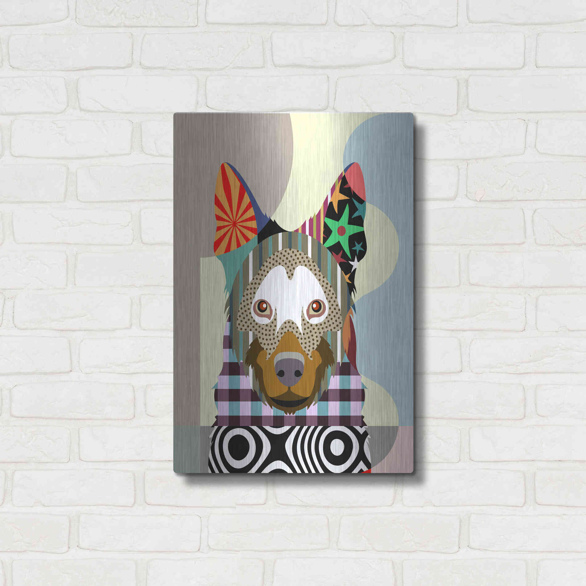 Luxe Metal Art 'Belgian Malinois' by Lanre Adefioyue, Metal Wall Art,16x24