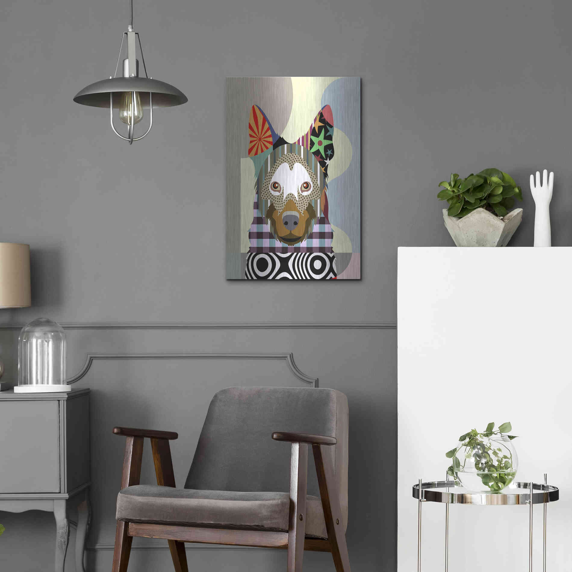 Luxe Metal Art 'Belgian Malinois' by Lanre Adefioyue, Metal Wall Art,16x24