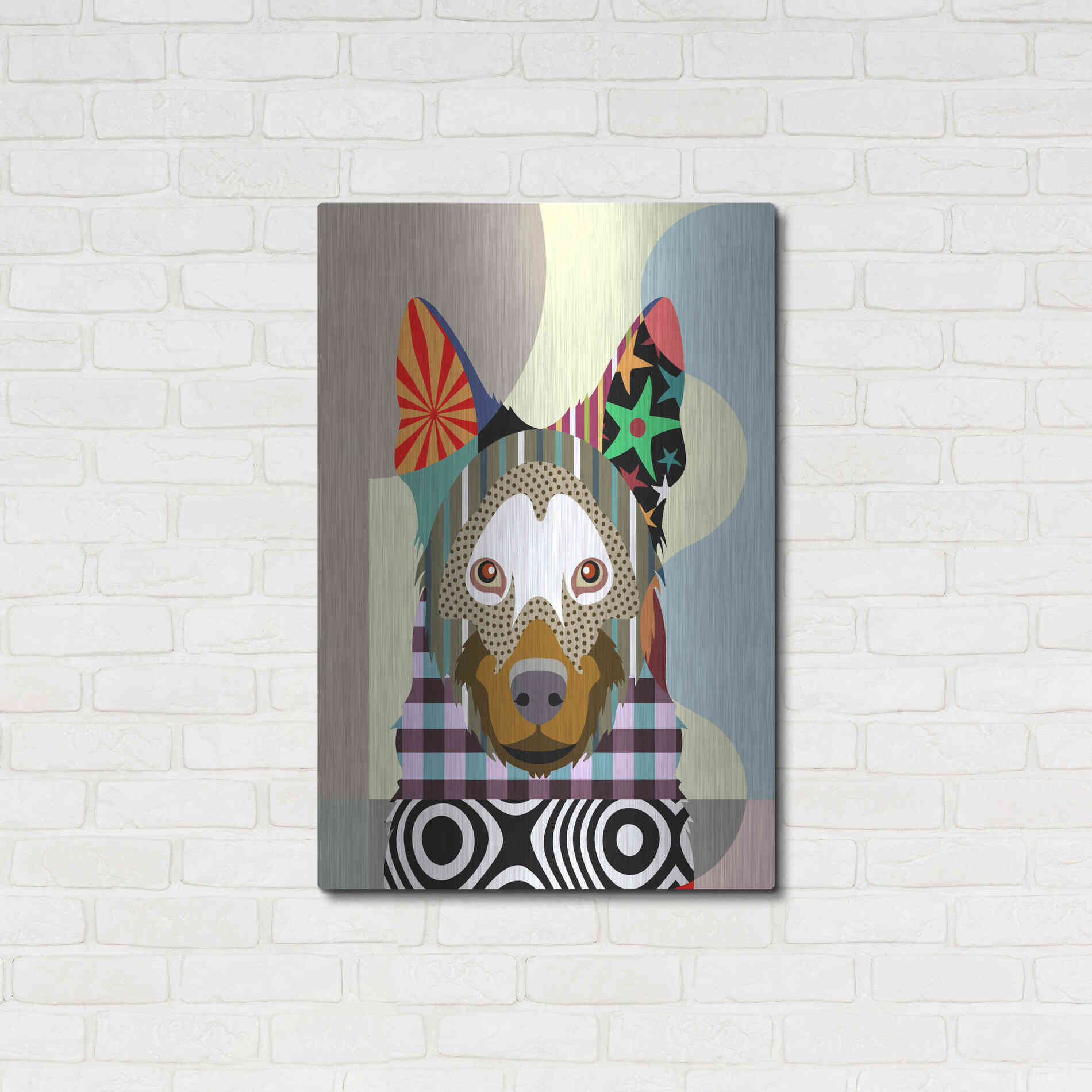 Luxe Metal Art 'Belgian Malinois' by Lanre Adefioyue, Metal Wall Art,24x36