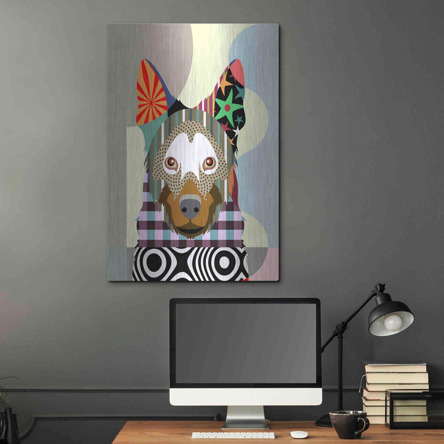 Luxe Metal Art 'Belgian Malinois' by Lanre Adefioyue, Metal Wall Art,24x36