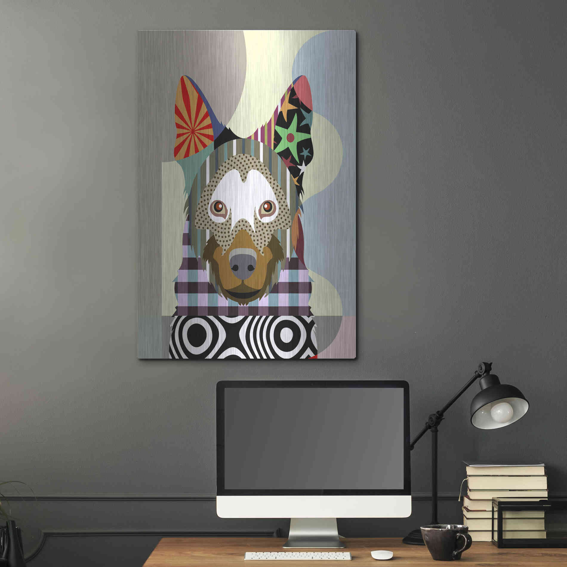 Luxe Metal Art 'Belgian Malinois' by Lanre Adefioyue, Metal Wall Art,24x36