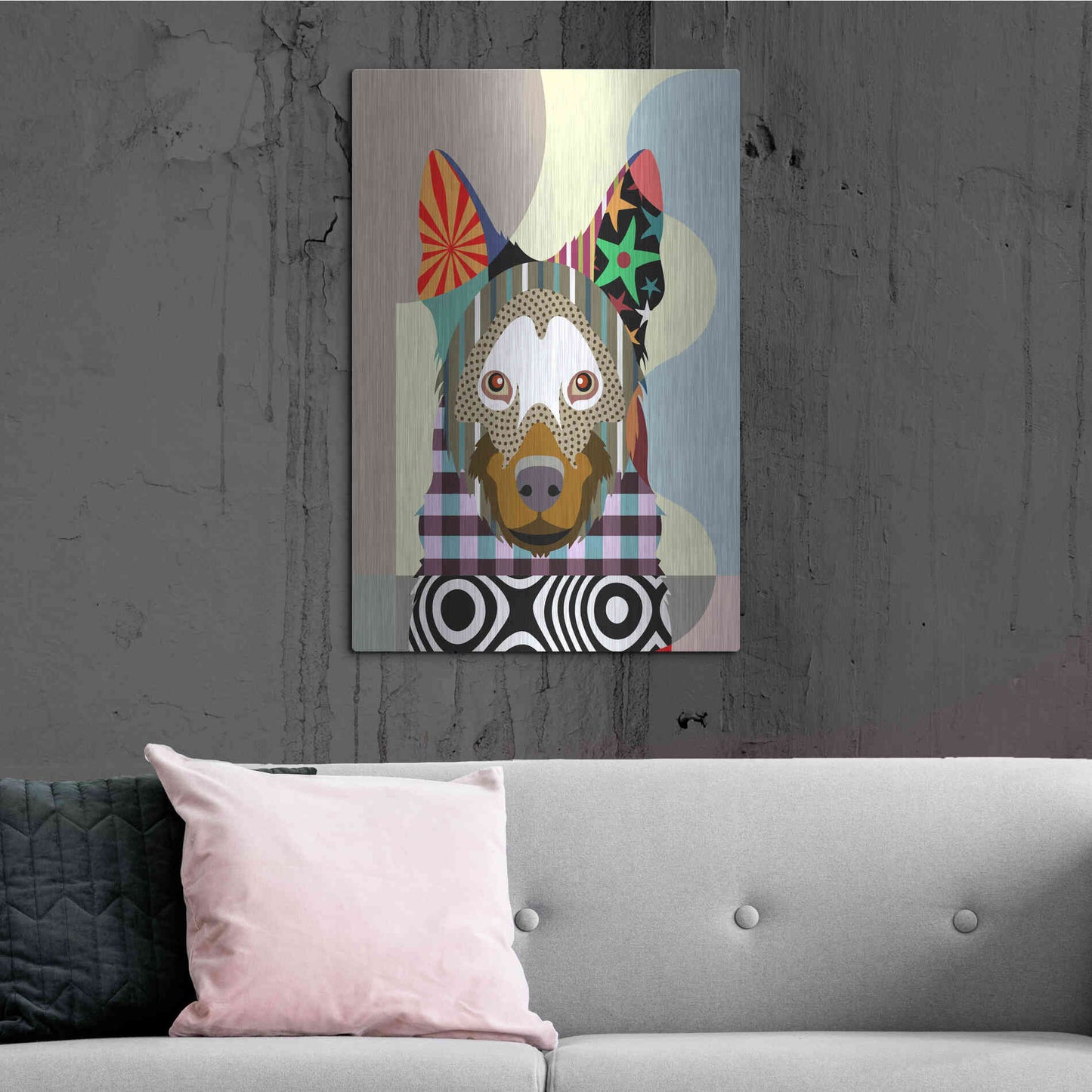 Luxe Metal Art 'Belgian Malinois' by Lanre Adefioyue, Metal Wall Art,24x36