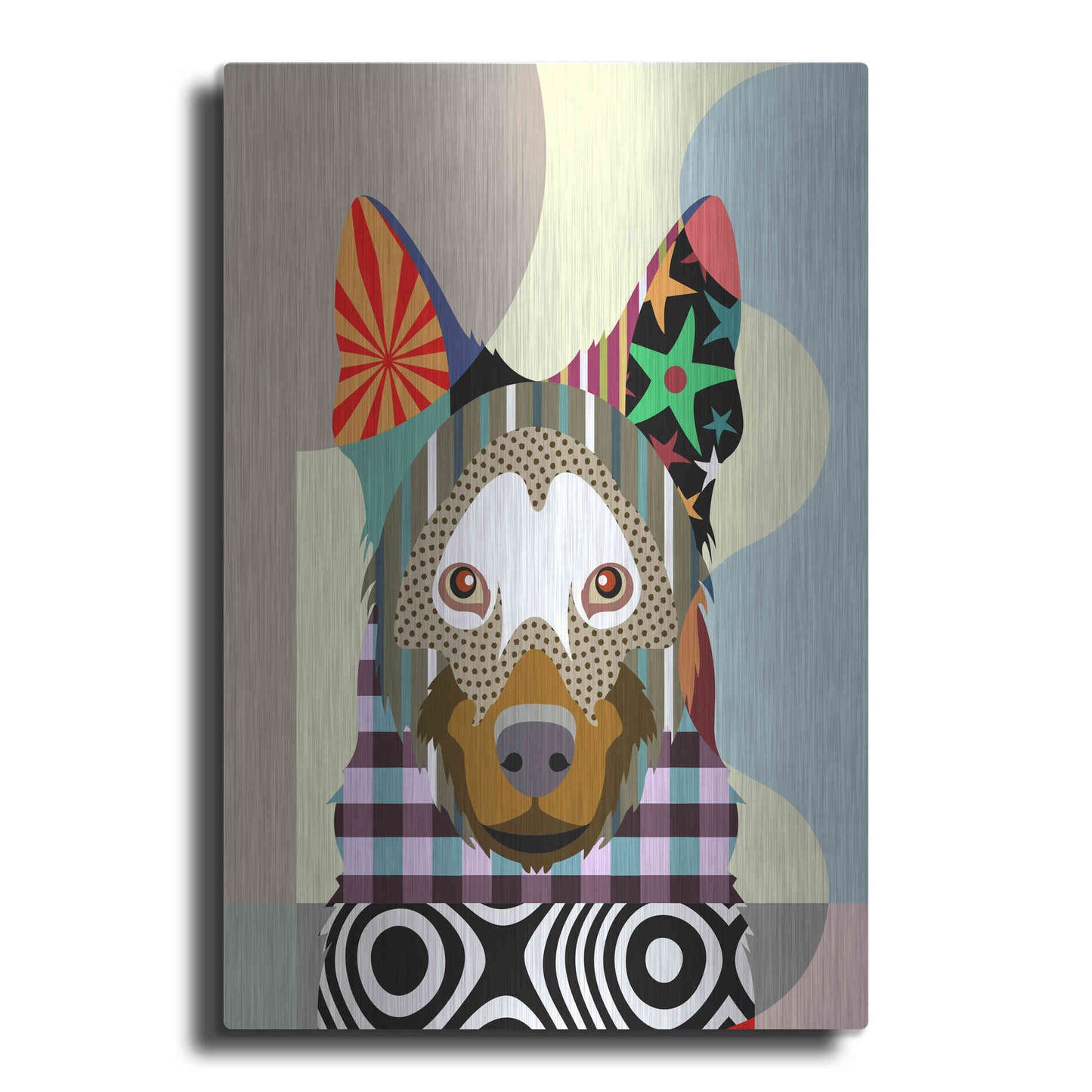 Luxe Metal Art 'Belgian Malinois' by Lanre Adefioyue, Metal Wall Art