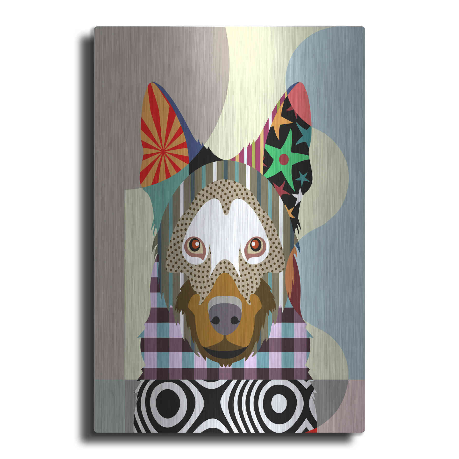 Luxe Metal Art 'Belgian Malinois' by Lanre Adefioyue, Metal Wall Art