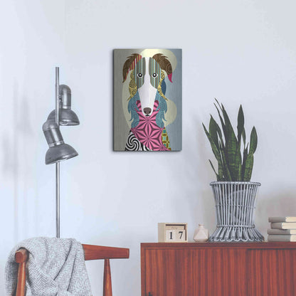 Luxe Metal Art 'Borzoi Russian Wolfhound' by Lanre Adefioyue, Metal Wall Art,16x24