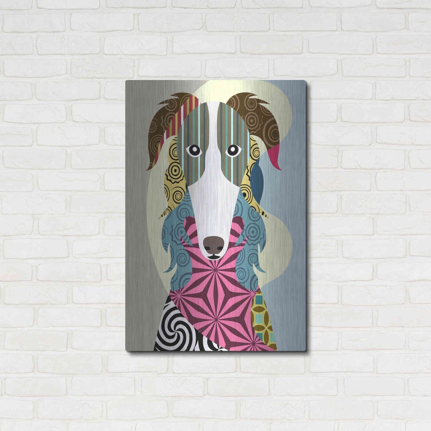 Luxe Metal Art 'Borzoi Russian Wolfhound' by Lanre Adefioyue, Metal Wall Art,24x36