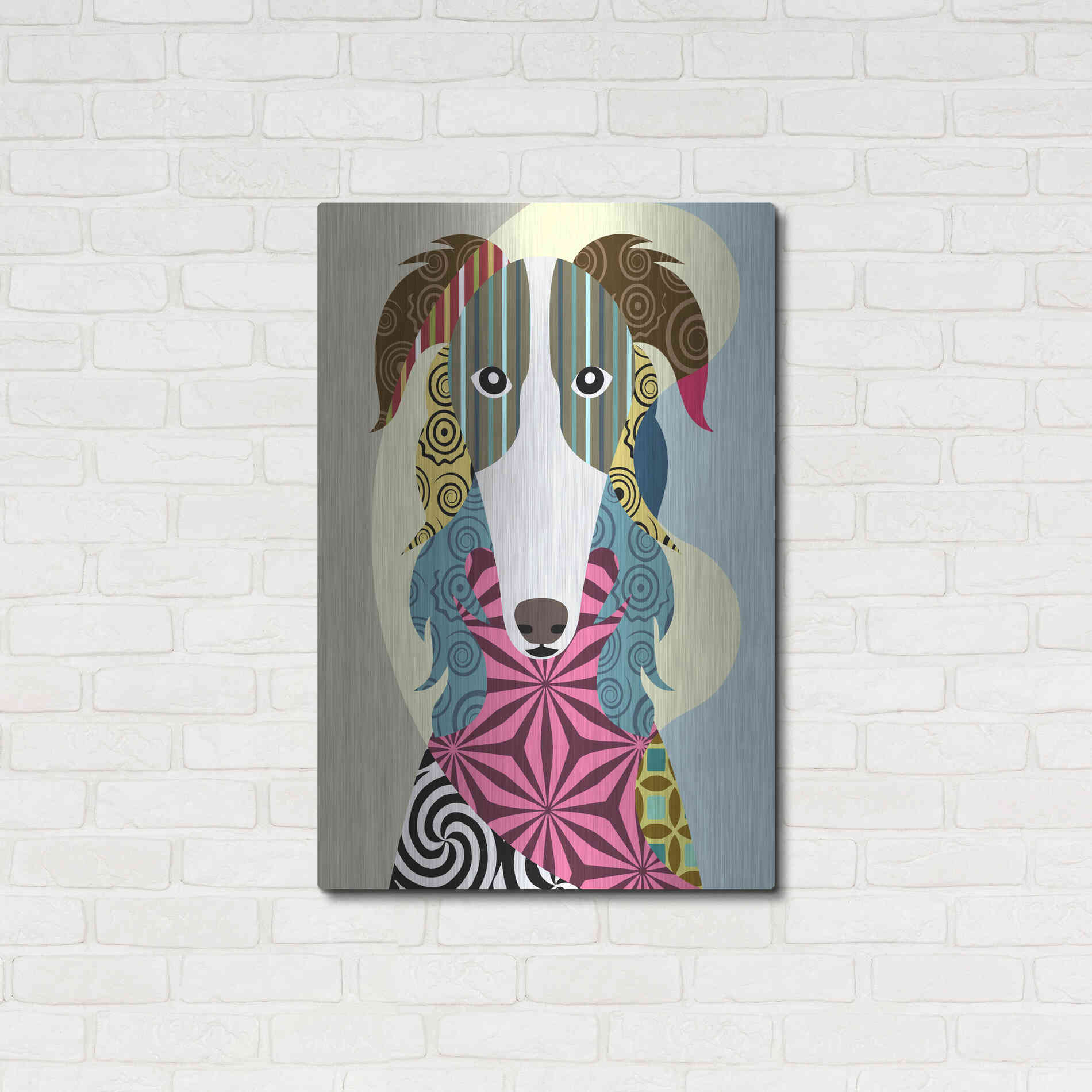 Luxe Metal Art 'Borzoi Russian Wolfhound' by Lanre Adefioyue, Metal Wall Art,24x36