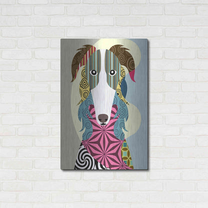 Luxe Metal Art 'Borzoi Russian Wolfhound' by Lanre Adefioyue, Metal Wall Art,24x36