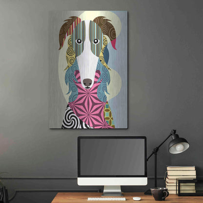 Luxe Metal Art 'Borzoi Russian Wolfhound' by Lanre Adefioyue, Metal Wall Art,24x36