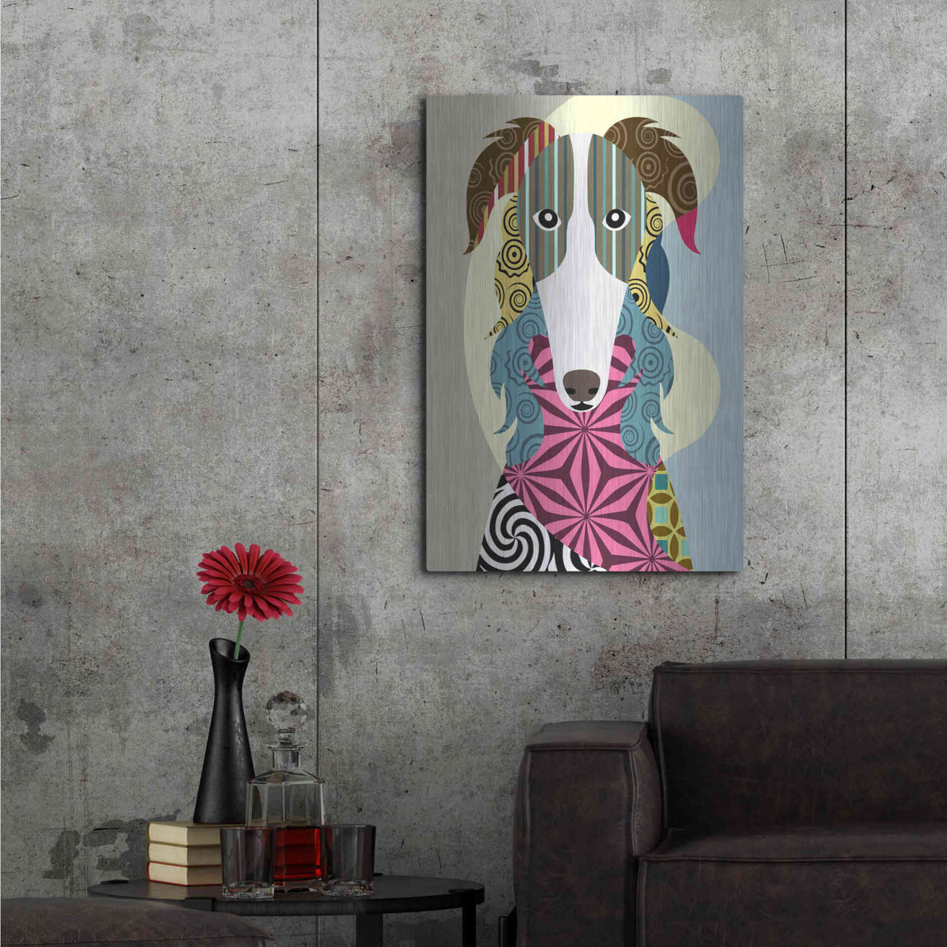 Luxe Metal Art 'Borzoi Russian Wolfhound' by Lanre Adefioyue, Metal Wall Art,24x36