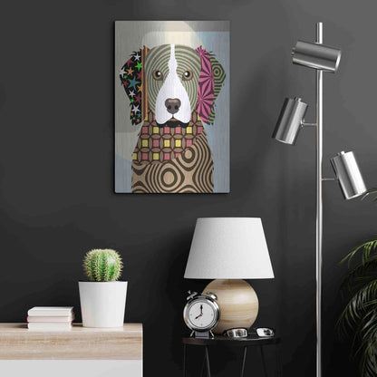 Luxe Metal Art 'Brittany Spaniel' by Lanre Adefioyue, Metal Wall Art,16x24