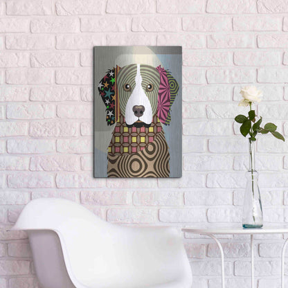 Luxe Metal Art 'Brittany Spaniel' by Lanre Adefioyue, Metal Wall Art,16x24