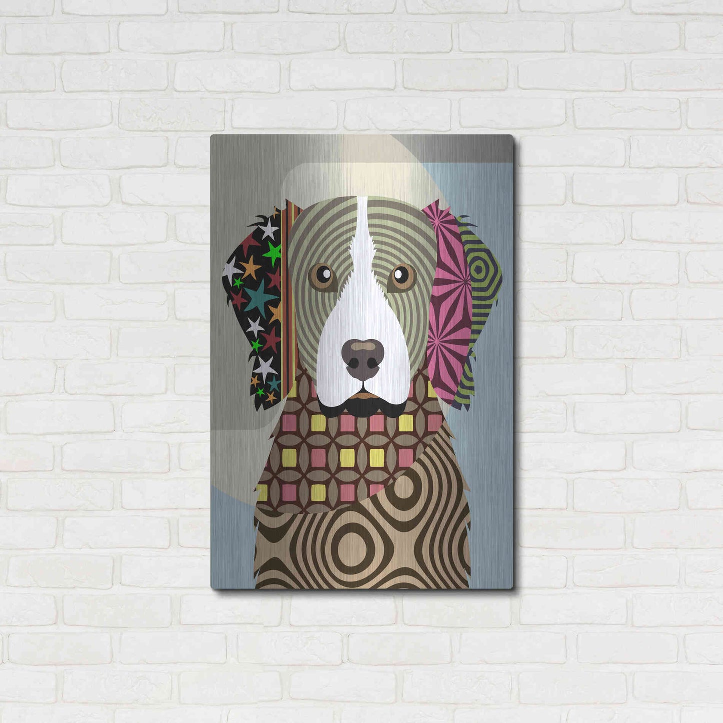 Luxe Metal Art 'Brittany Spaniel' by Lanre Adefioyue, Metal Wall Art,24x36