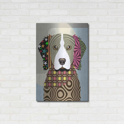 Luxe Metal Art 'Brittany Spaniel' by Lanre Adefioyue, Metal Wall Art,24x36