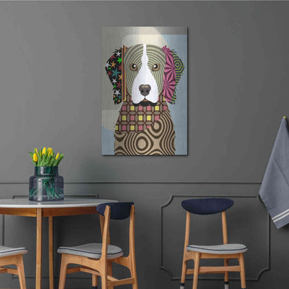 Luxe Metal Art 'Brittany Spaniel' by Lanre Adefioyue, Metal Wall Art,24x36