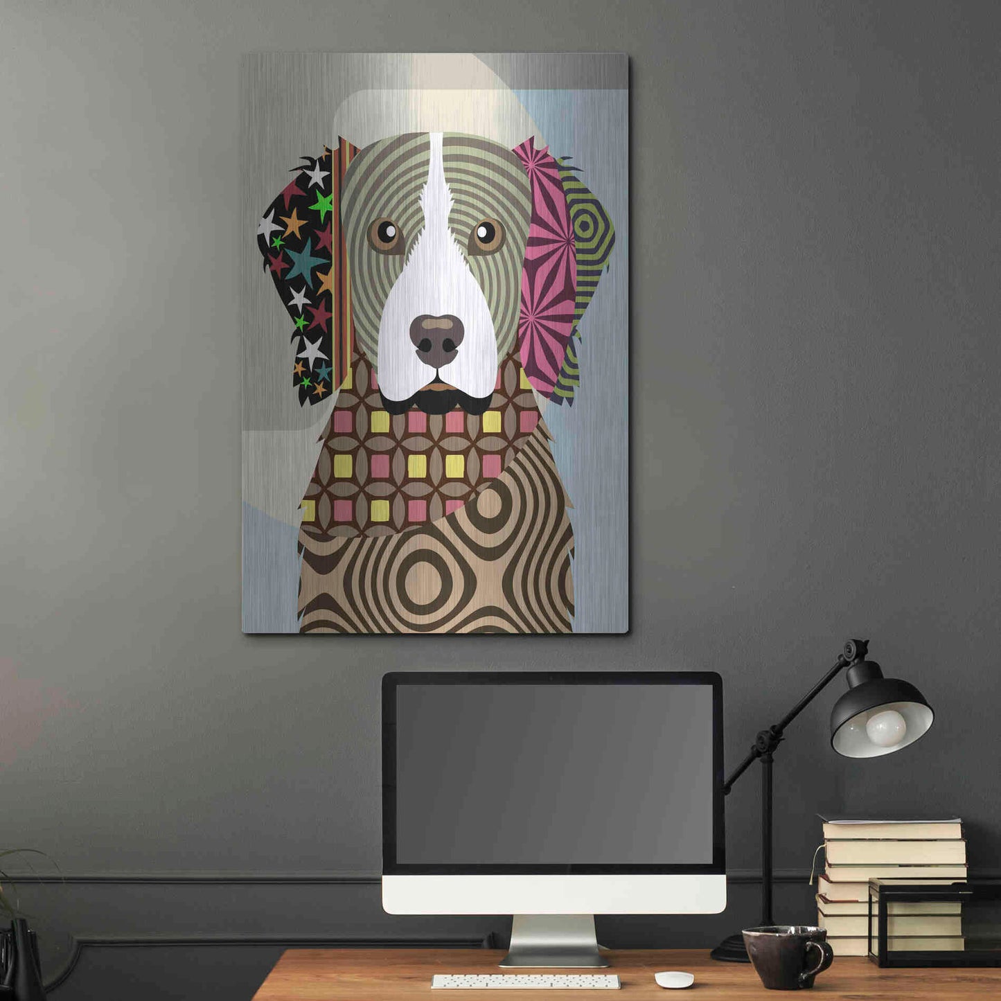 Luxe Metal Art 'Brittany Spaniel' by Lanre Adefioyue, Metal Wall Art,24x36