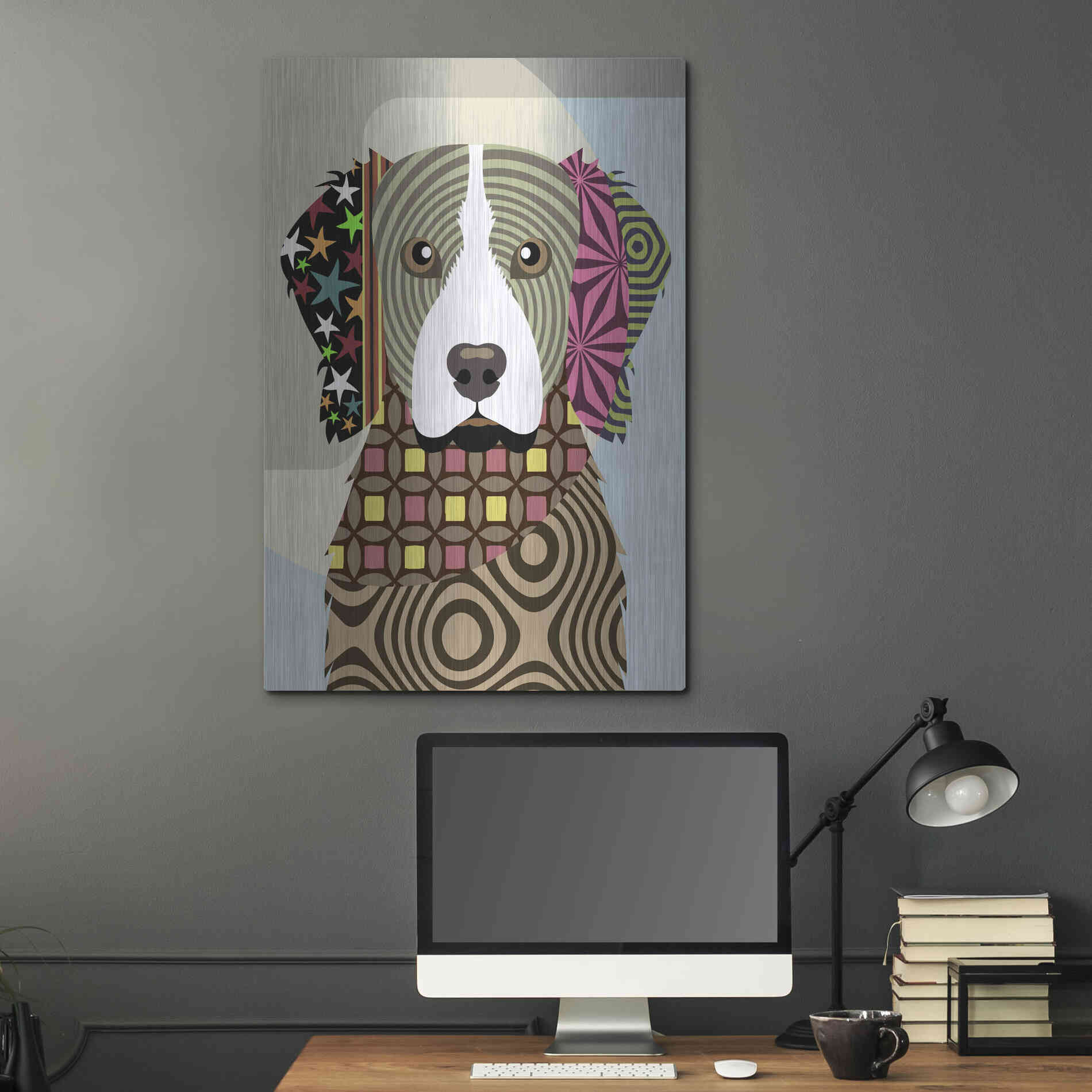 Luxe Metal Art 'Brittany Spaniel' by Lanre Adefioyue, Metal Wall Art,24x36