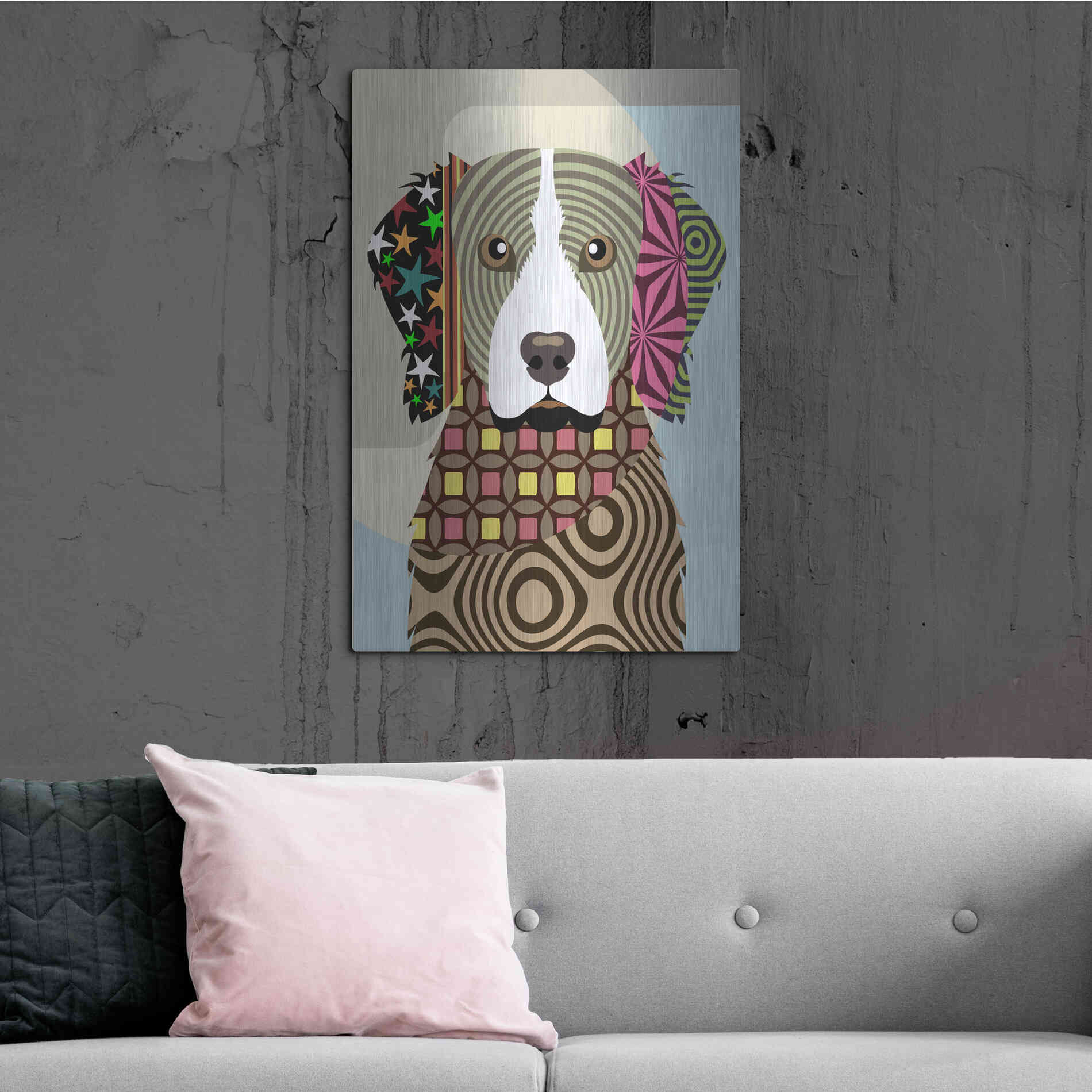 Luxe Metal Art 'Brittany Spaniel' by Lanre Adefioyue, Metal Wall Art,24x36