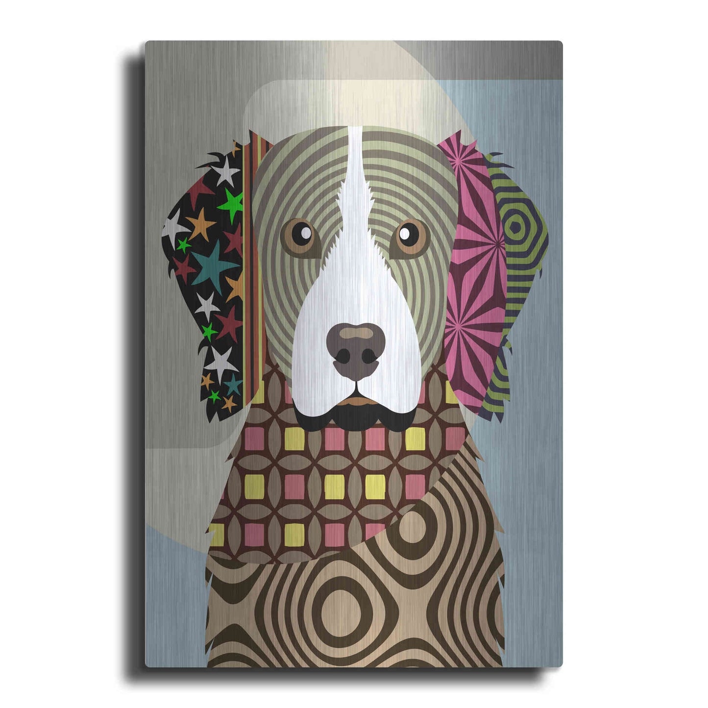 Luxe Metal Art 'Brittany Spaniel' by Lanre Adefioyue, Metal Wall Art